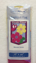 Flag Banner Welcome Friends Outdoor Spring Flower Butterfly Daisy Pink 28x40 - £10.52 GBP