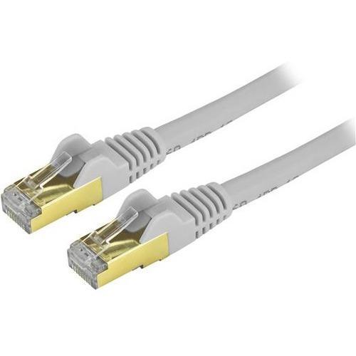 StarTech.com 6in Gray Cat6a Shielded Patch Cable - Cat6a Ethernet Cable - 6 inch