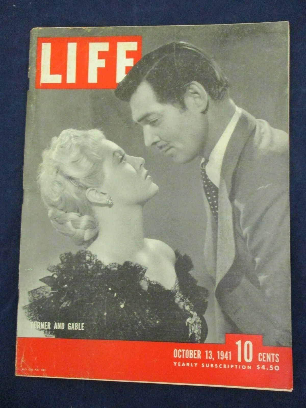 Vintage LIFE Magazine October 13, 1941 Lana Turner and Clark Gable WW2 ...