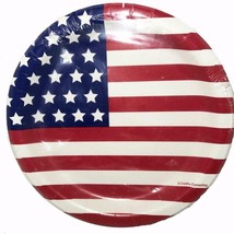 4th of July Paper Plates 12 Per Package 6.87&quot; Round Dessert Style New - $3.91