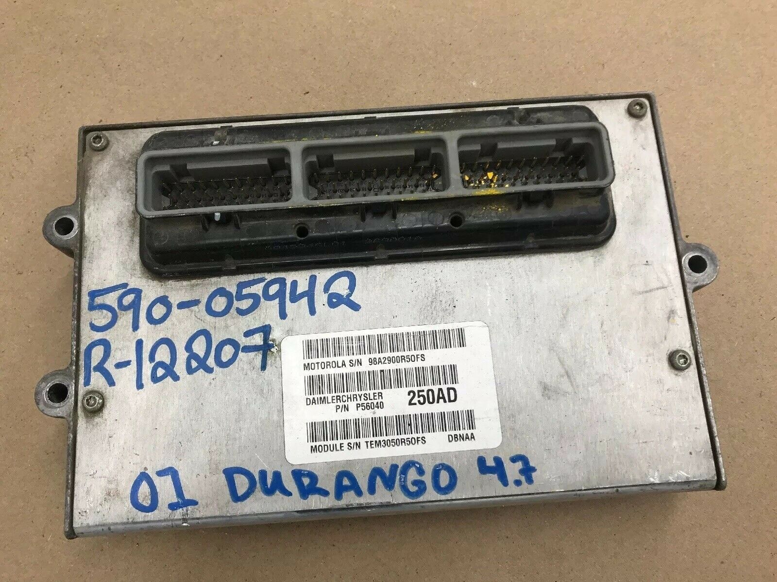 2001 Dodge Durango 4.7 ECM PCM Powertrain Control Module | P56040250AD ...