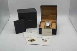 BVLGARI RTC49S Rettangolo Chronograph Quartz Silver Dial Watch Box/Papers - $2,068.75