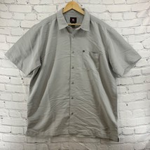 Quiksilver Shirt Mens Button Up Short Sleeve Sz XXL Gray  - $15.84