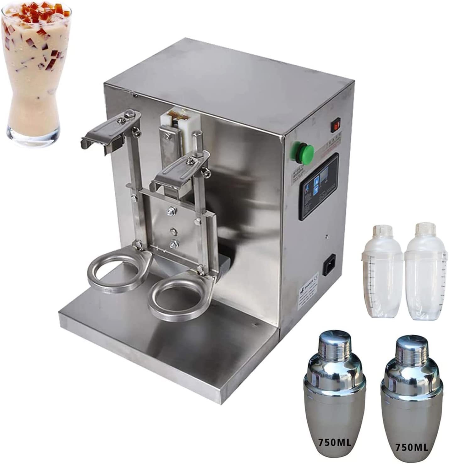 110V Double Cups Bubble Boba Milk Tea Shaker Auto Control Mixer Blender