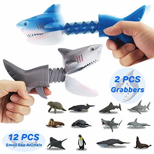 GreenKidz 2PCS Hungry Shark Grabber Toys with 12PCS Small Sea Animal ...