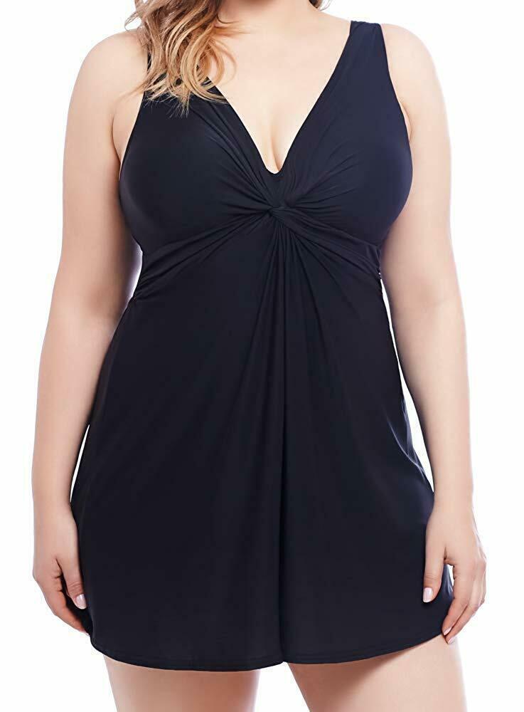 Miraclesuit BLACK Plus Size Marais Swim Dress, US 18W - Swimwear