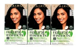 3 Clairol Natural Instincts 1BB Intense Blue Black Lasts 28 Shampoos Hair Color 