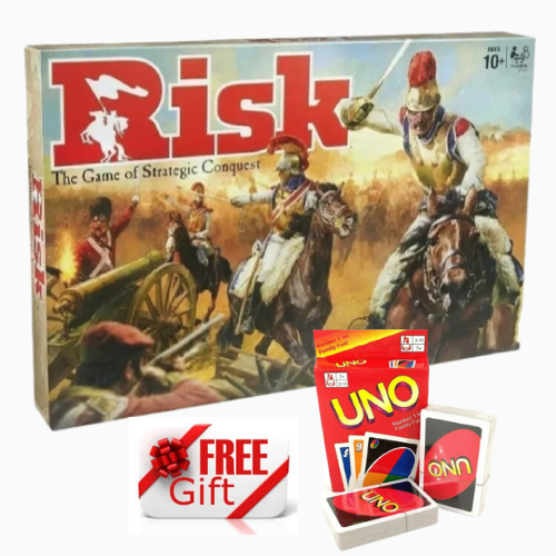 Risk Board Game The Game of Strategic Conquest Family Party Game Free UNO Card