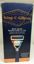 King C. Gillette Neck Razor, Handle plus 2 Blade Refills, New In Damaged... - $14.80