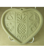 Pampered Chef Cookie Mold Hospitality Heart 2001 Family Heritage Stoneware - $14.63