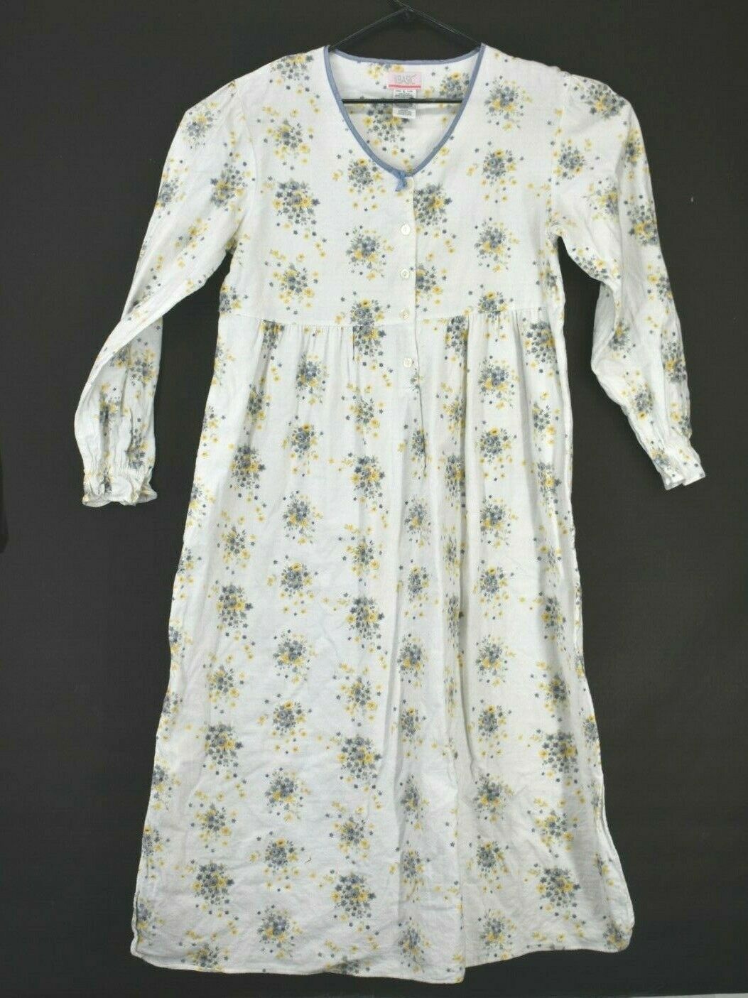 Simply Basic Women's Large Vintage Button Up Nightgown Pajama Dress ...