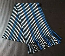 Scarf Unisex Women Men Oblong 64&quot; Rectangle Fringed Striped Stripes Knit... - $13.68