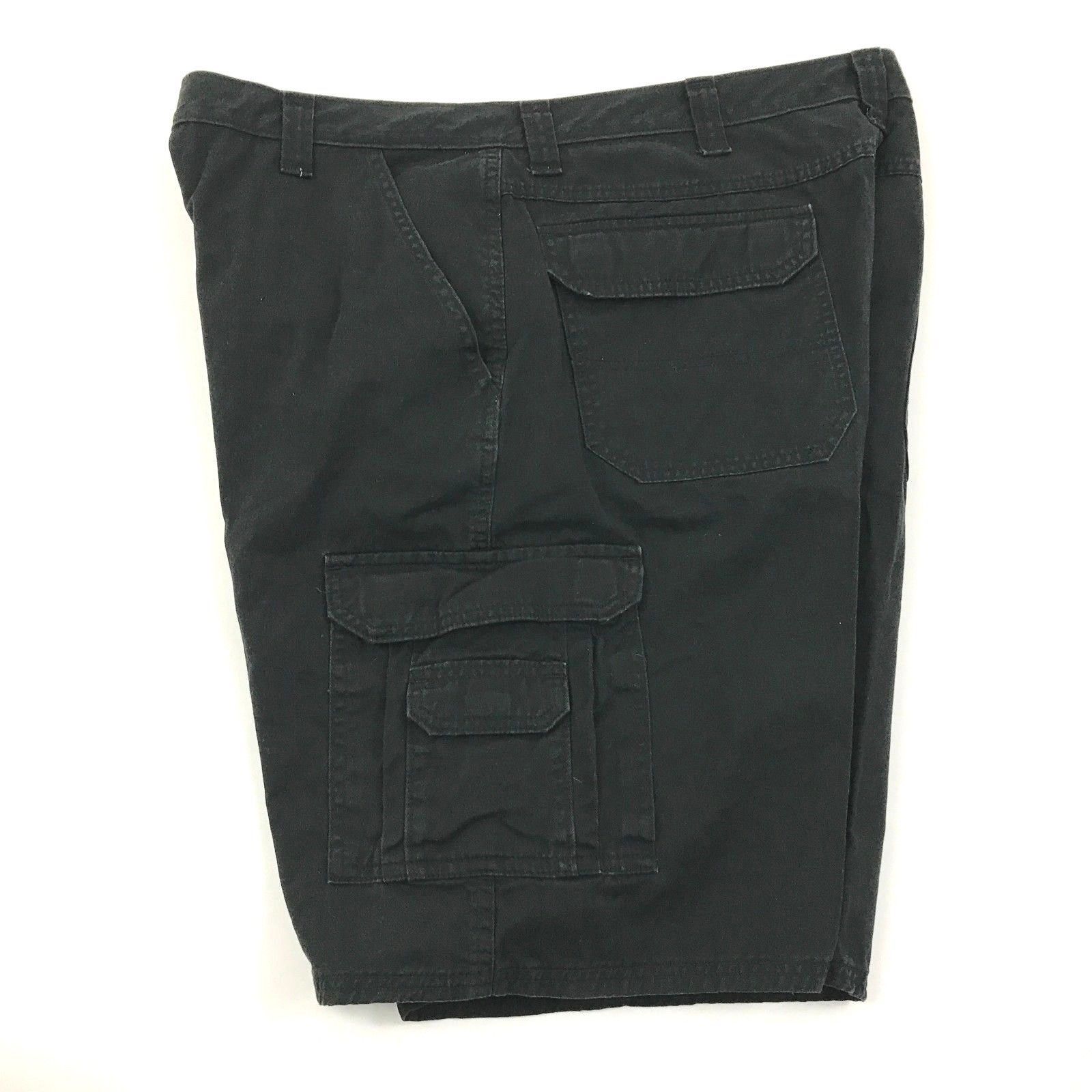 Wrangler Black Cargo Shorts 38 Waist TECH Pocket Tactical Cotton ...