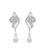 14k White Solid gold 0.31CT Genuine DIAMOND Drop Dangle Earrings Jewellery - $895.70
