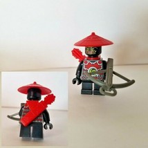 Lego Ninjago Stone Army Scout Minifigure Black Red Hat Quiver Short Legs... - $7.59