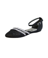  FUZZY Hallie Women Wide Width Pointed Toe Ankle Strap Buckle Dress Flats  - $54.95