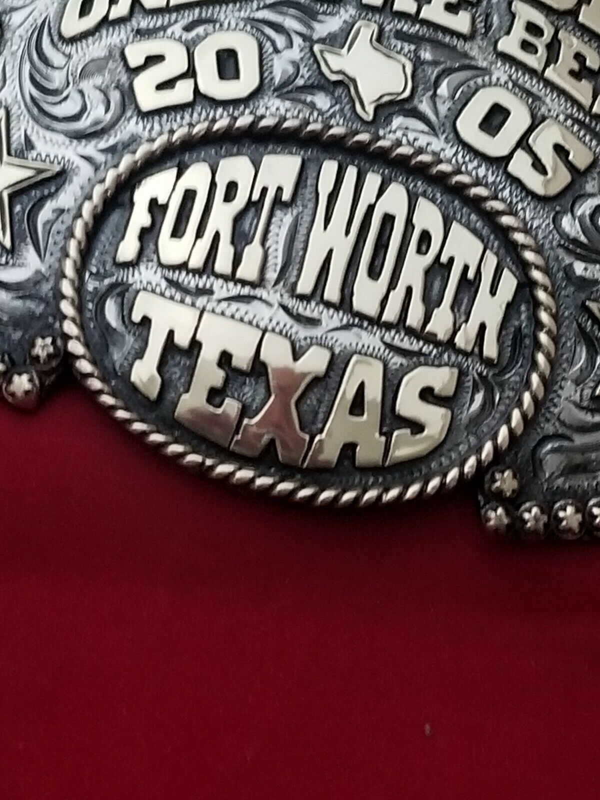 2005 RODEO TROPHY BELT BUCKLEFORT WORTH TEXAS BULL RIDE CHAMPION