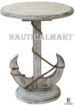 Harbor Distressed White Anchor Table Home Decor
