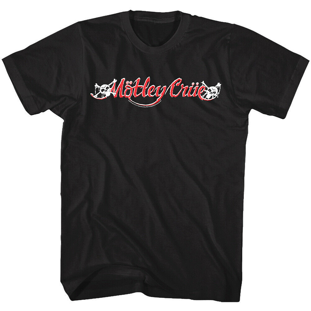 Motley Crue Rock Band Logo Men's T Shirt Heavy Metal Live Concert Tour Merch Top
