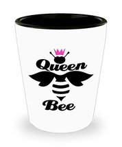 Queen Bee Shot Glass She Cave Gift Diva Crown Funny Quotes - $11.99