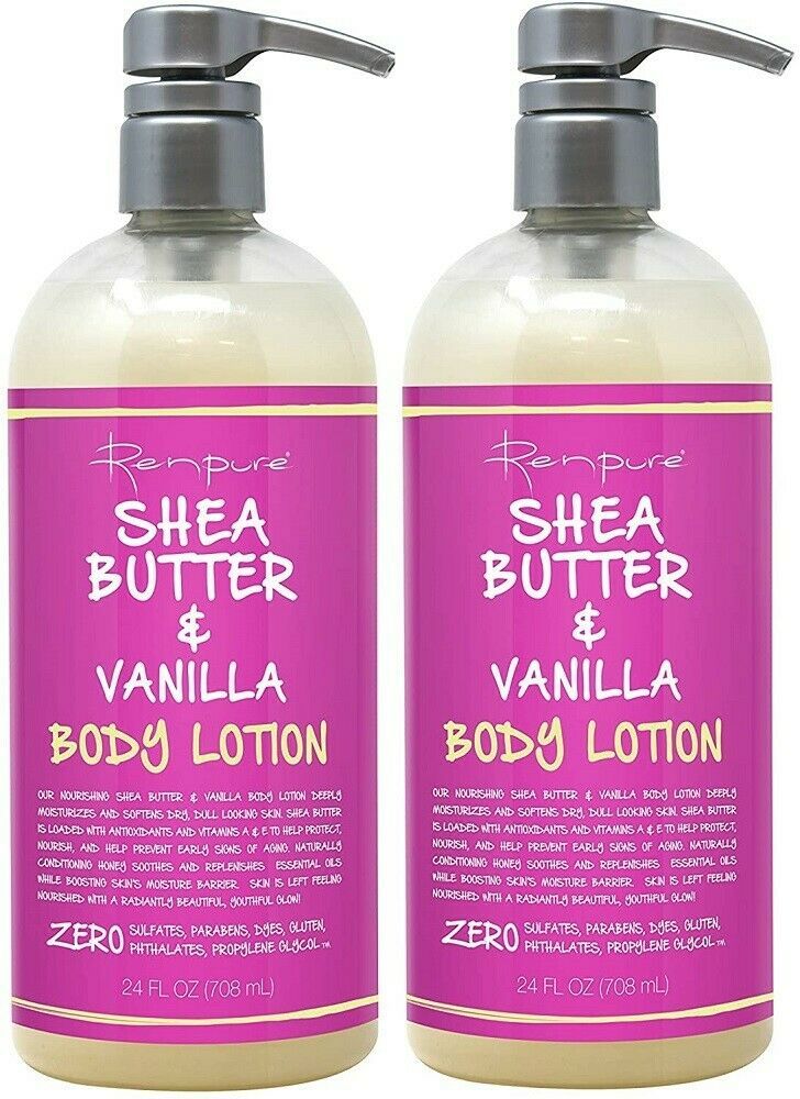 (Pack of 2) Renpure Shea Butter & Vanilla Body Lotion, 24 fl oz