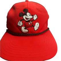 Disney Mickey Mouse  Embroidered Logo Snapback Hat Cap Red - $15.00