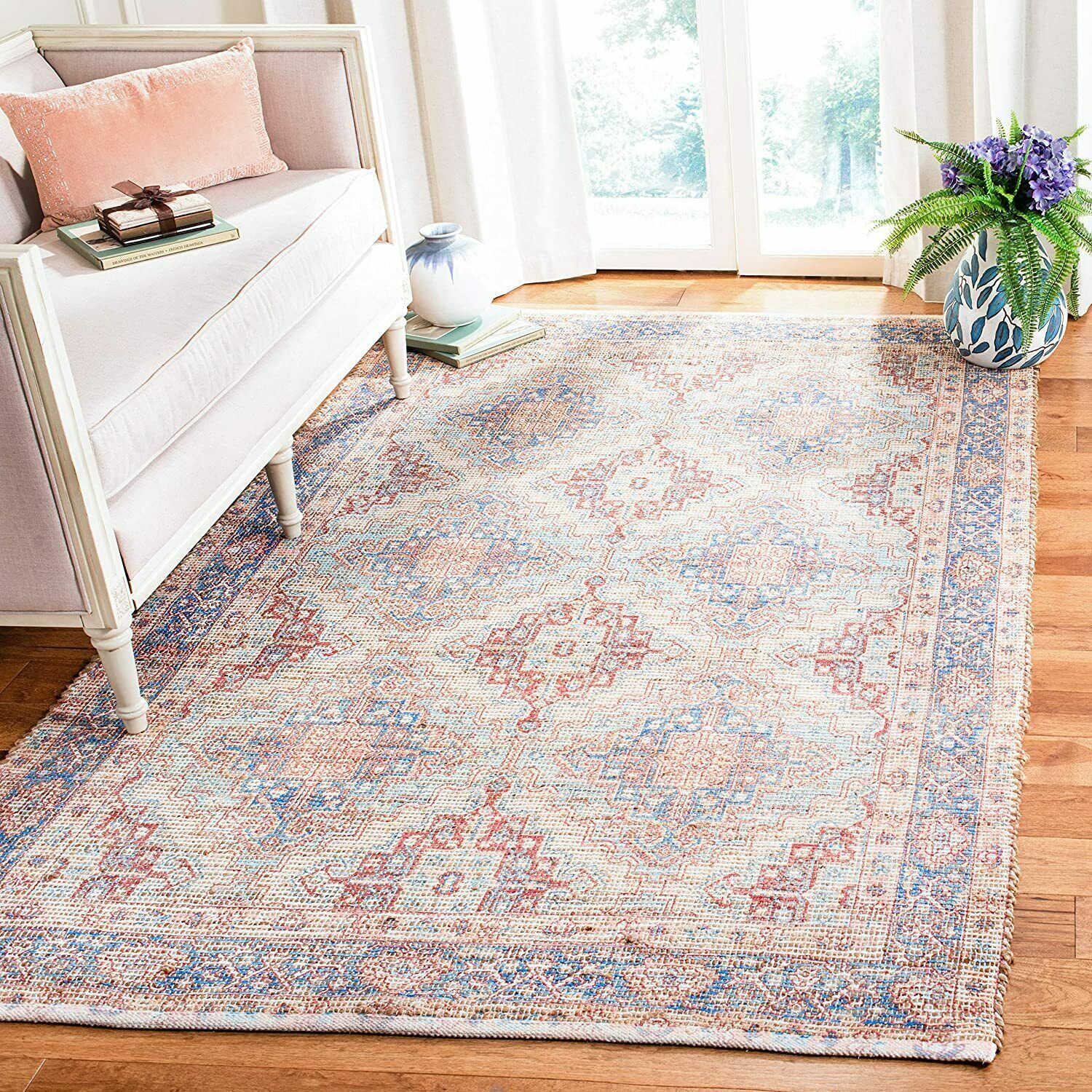 Carpet Area Rug 8' X 10' Cotton Colorful Geometric Bohemian Moroccan 