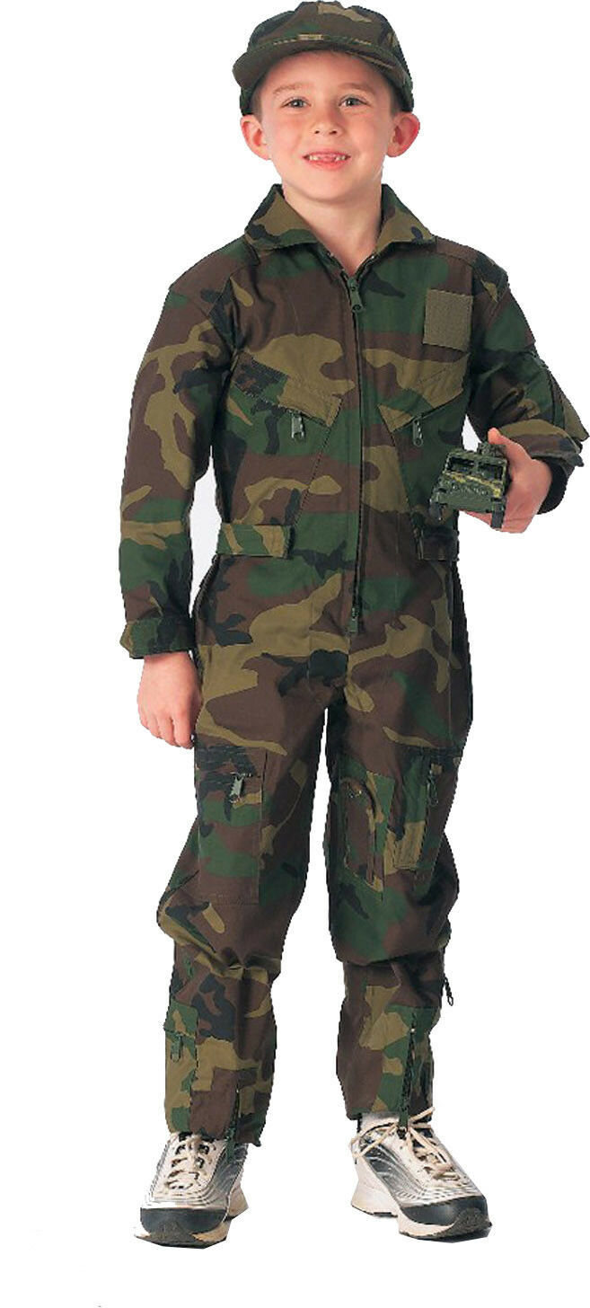 Kids Air Force Pilot Flight Suit Military Coveralls Camo Tactical ...