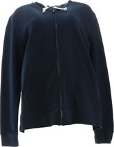 Lands' End Serious Sweats Full Zip Hoodie Classic Navy L NEW 459792 - $44.53