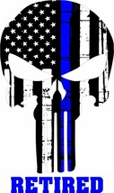 Thin Blue Line Decal - Punisher RETIRED Exterior Decal - Graphic Various Sizes - $4.94+