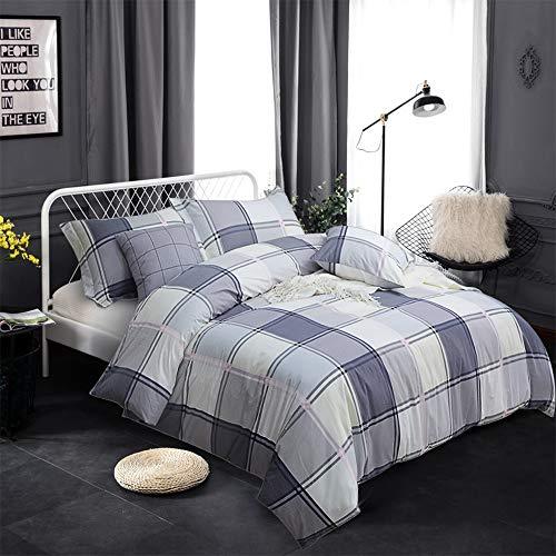 Softta Gray Buffalo Check Bedding Plaid Bedding Set Queen 3 pcs Dark