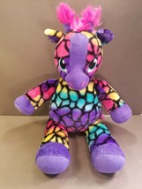 Build a Bear 16&quot; Giraffe Purple Rainbow Spots Plush Toy Stuffed Animal - $16.85