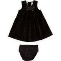 Girls Dress Carters Black Sleeveless &amp; Bloomers 2 Pc Aline Velvet Party-... - $19.80