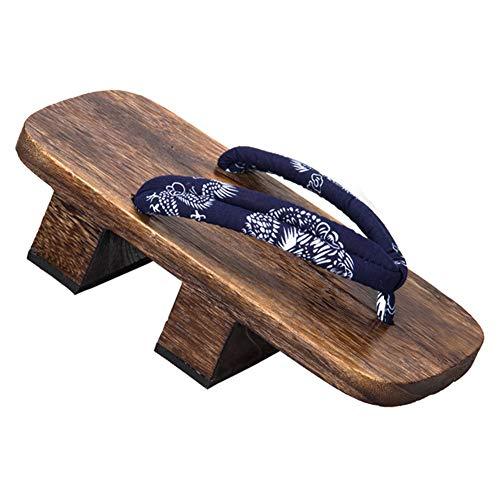 Men's Japanese Wooden Geta Sandals Traditional Kimono Wide Sole Two-Teeth Clogs