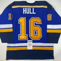 Autographed/Signed Brett Hull St. Louis Blue Yellow Numbers Jersey JSA COA - $124.99