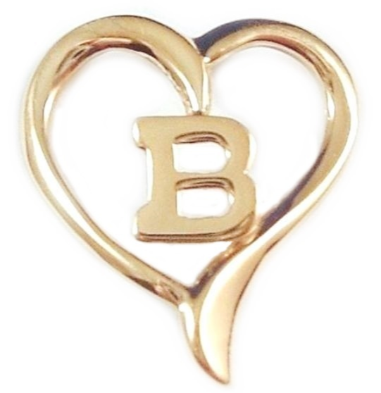 Little Initial B Heart Pendant Goldtone - $3.99