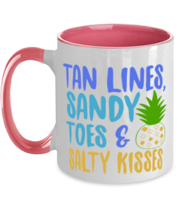 Tan Lines, Sandy Toes &amp; Salty Kisses, beach lover summer - 11 oz Two-Tone  - $17.99