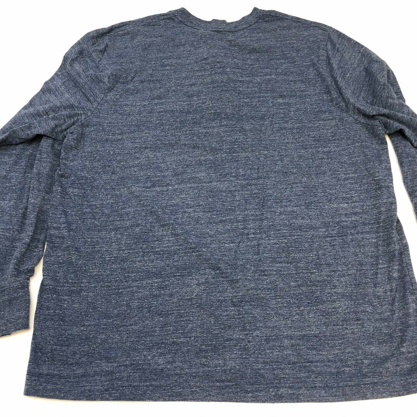 Old Navy Henley Shirt Mens XXL Blue Long Sleeve Casual - T-Shirts