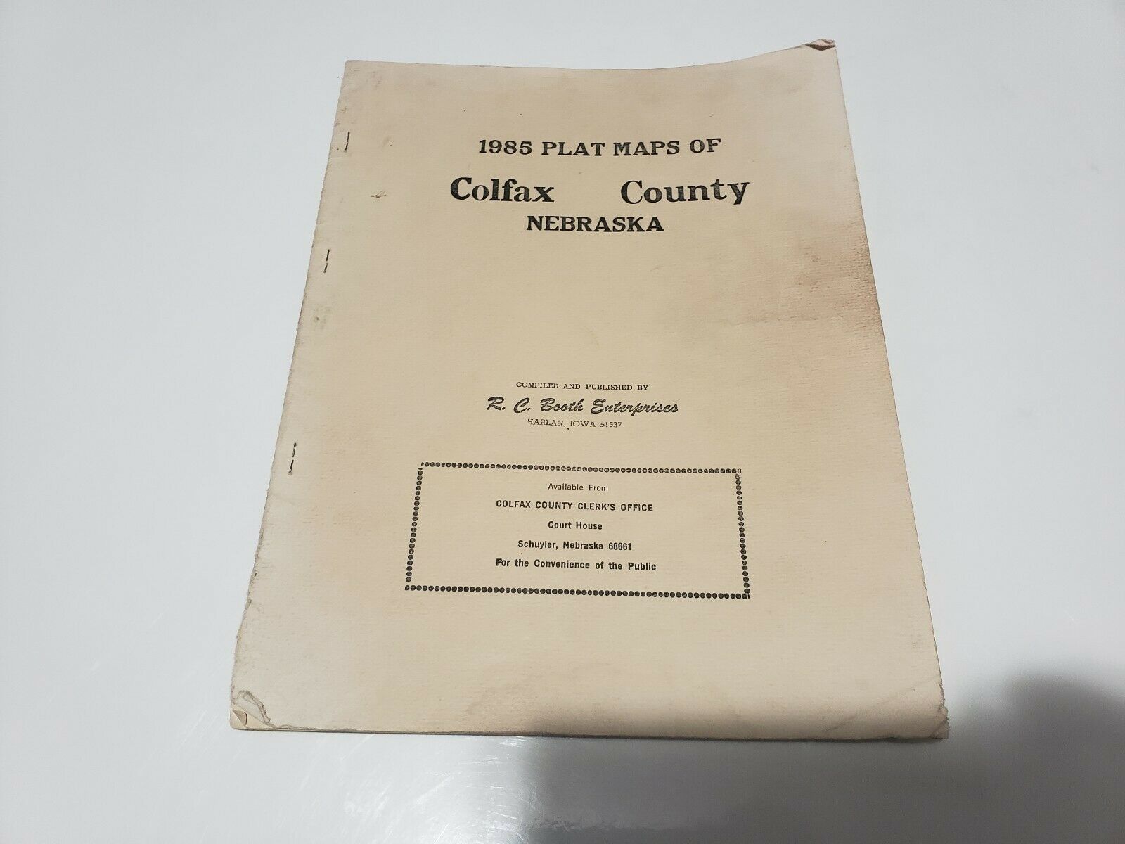 1985 Colfax County Plat Map by R.C Booth North America Maps