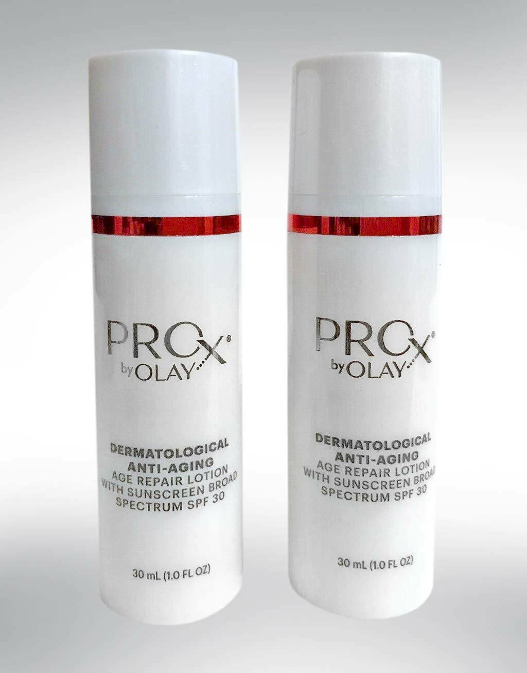 (2) OLAY ProX Dermatological Anti-Aging AGE REPAIR LOTION SPF 30 (1oz) UNBOXED