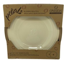 Oneida Petals Dinner Plates Set of 2 Blooming Beautiful 10.75" Gardenia White - $18.98