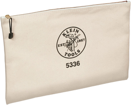 Klein Tools 5336 Zipper Bag, Canvas Contractor's Portfolio is Tough ‎Natural - $28.25
