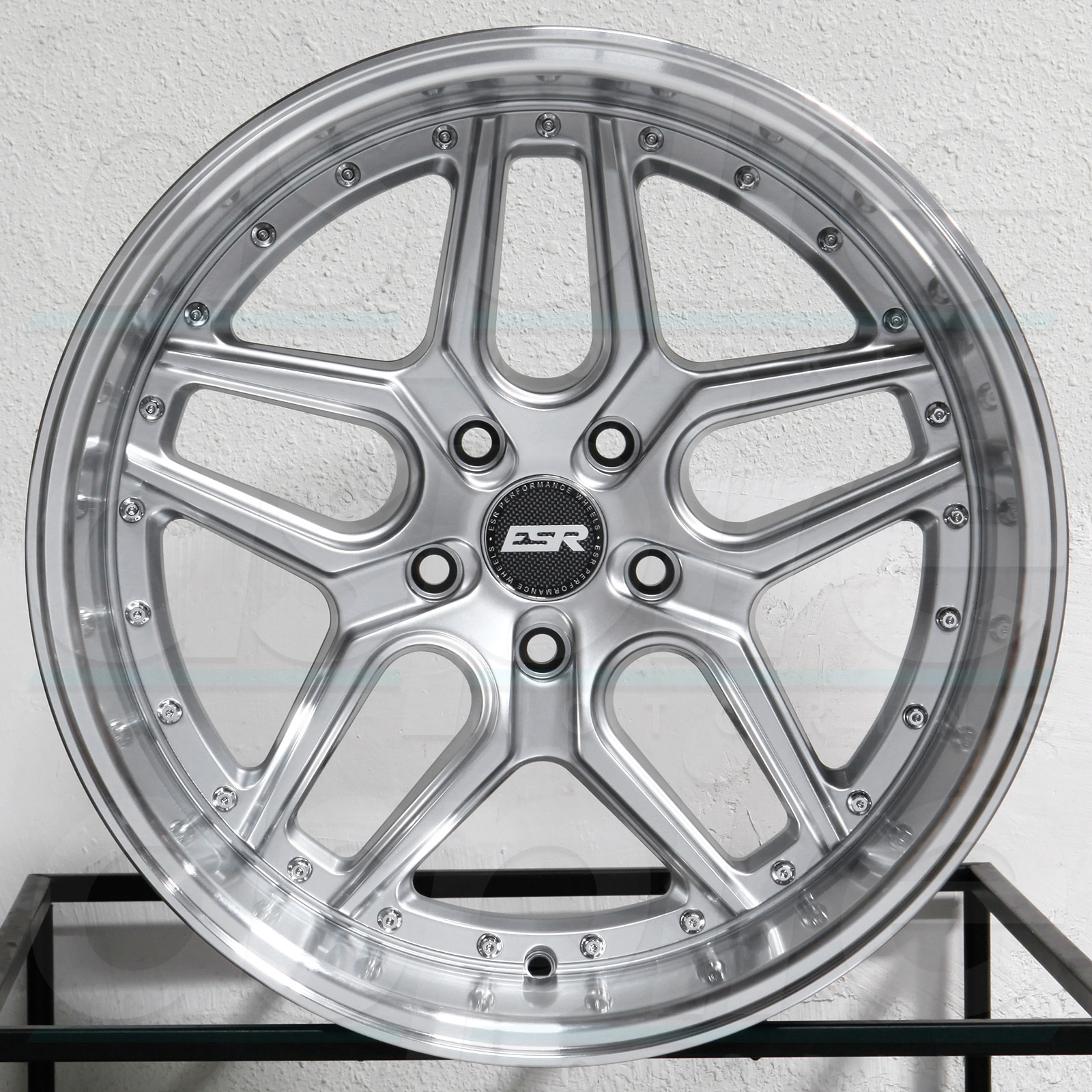 18x9.5/18x10.5 ESR CS15 5x108 Custom 22/22 Hyper Silver Wheels Rims Set ...