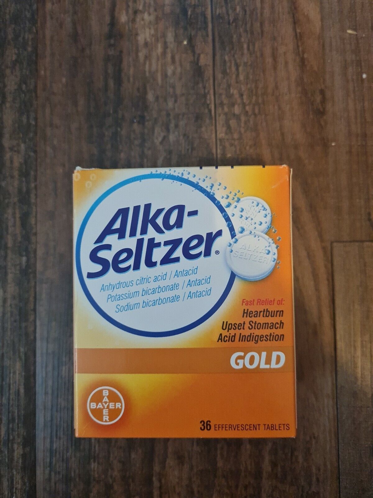 AlkaSeltzer Gold Antacid Relief Effervescent Tablets 36 Count Over