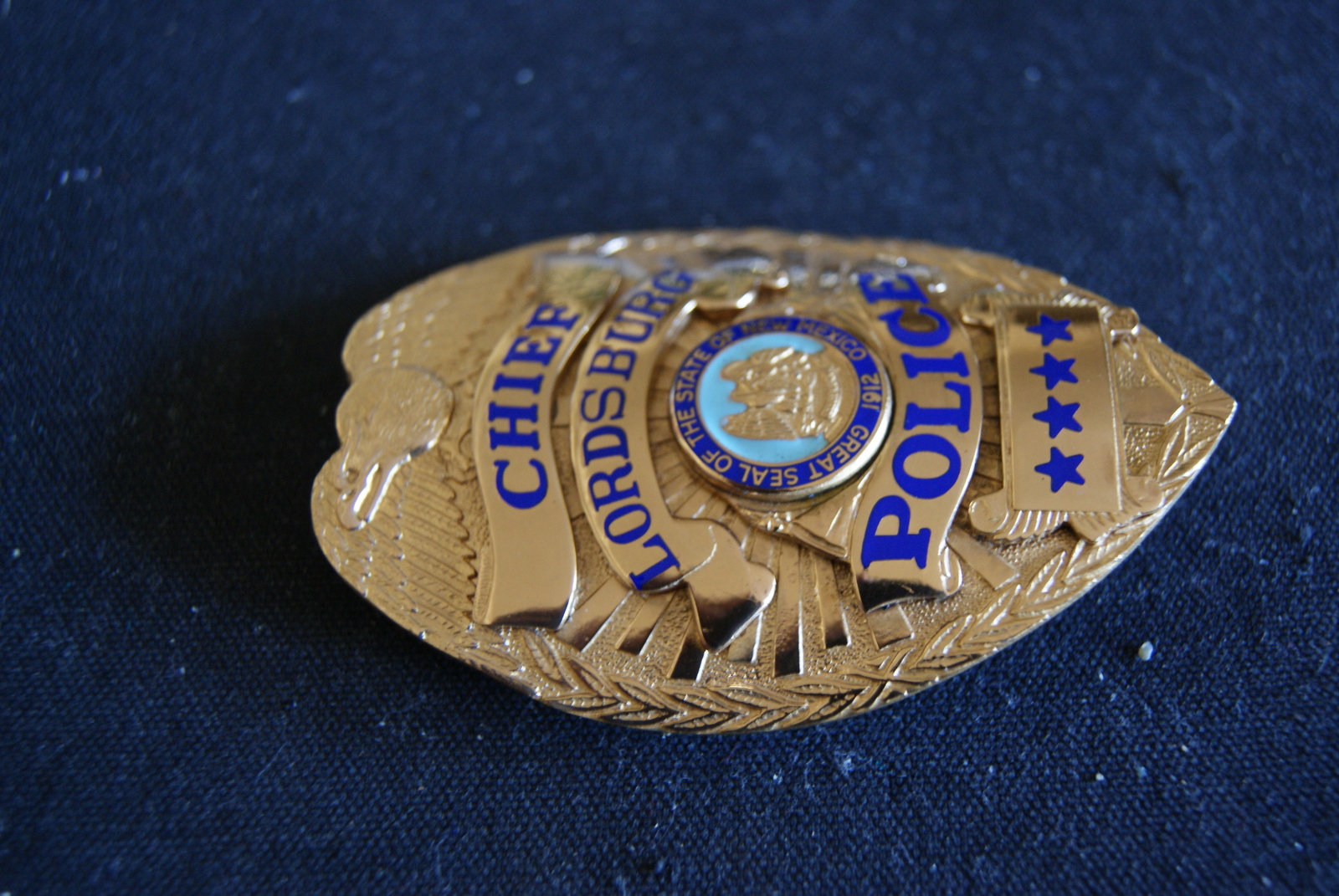 Lordsburg New Mexico, Chief of Police Badge. Hmk April Mfg .Cramer ...