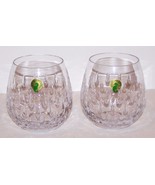 STUNNING PAIR OF SIGNED WATERFORD CRYSTAL ENIS 4 1/4&quot; STEMLESS RED WINE ... - $98.99