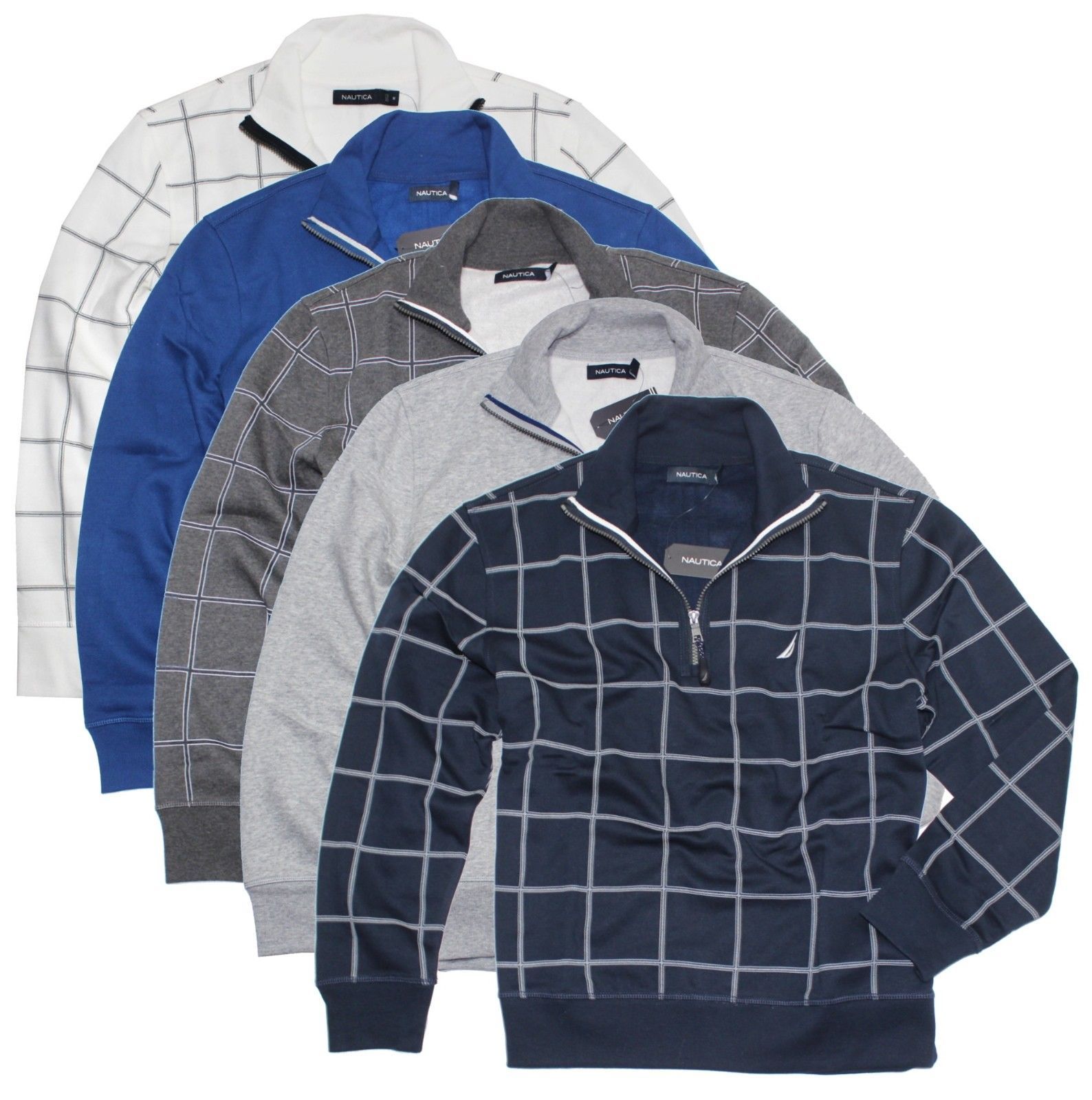 Image of Nautica Men's Half Zip Mock Neck Fleece Heritage Pullover