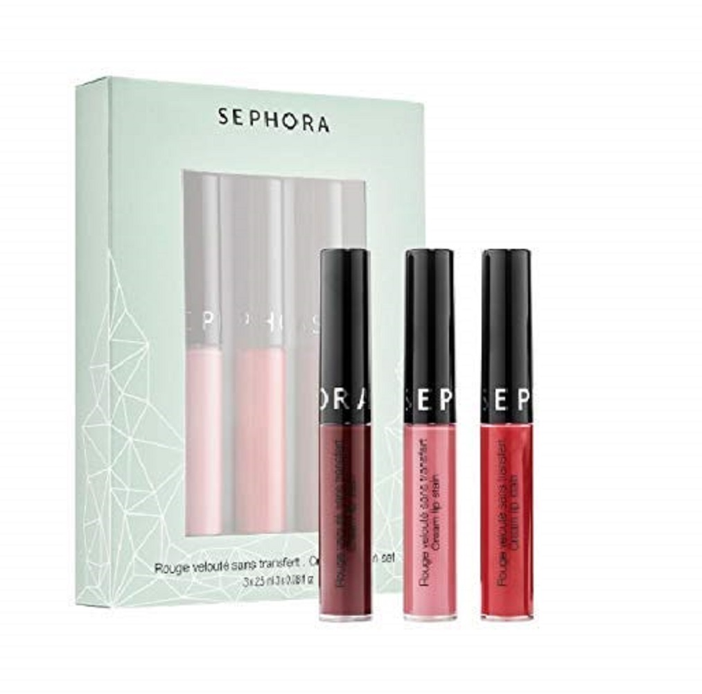 Sephora Cream Lip Stain 3Piece Set (Always Red, Marvelous Mauve, Black