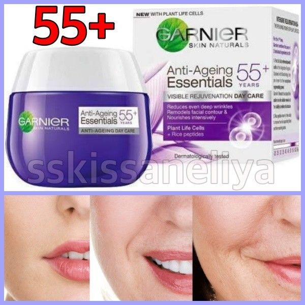 GARNIER Anti Ageing Essentials DAY Face Care Cream 55+ Wrinkles Corrector 50ml - $12.86