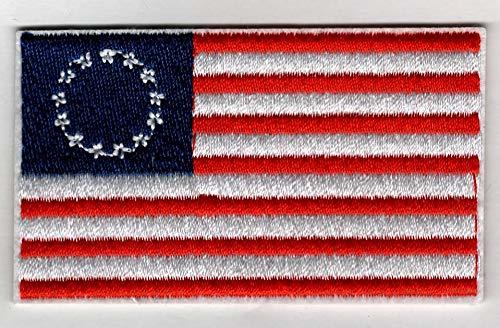 Betsy Ross Flag Embroidered Ion-On Patch - 3x1.75 inch